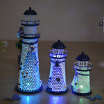 Luce notturna a LED con torre flash decorativa creativa in ferro battuto, Small 14cm, Medium 19cm, Large 30cm