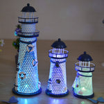 Luce notturna a LED con torre flash decorativa creativa in ferro battuto, Small 14cm, Medium 19cm, Large 30cm
