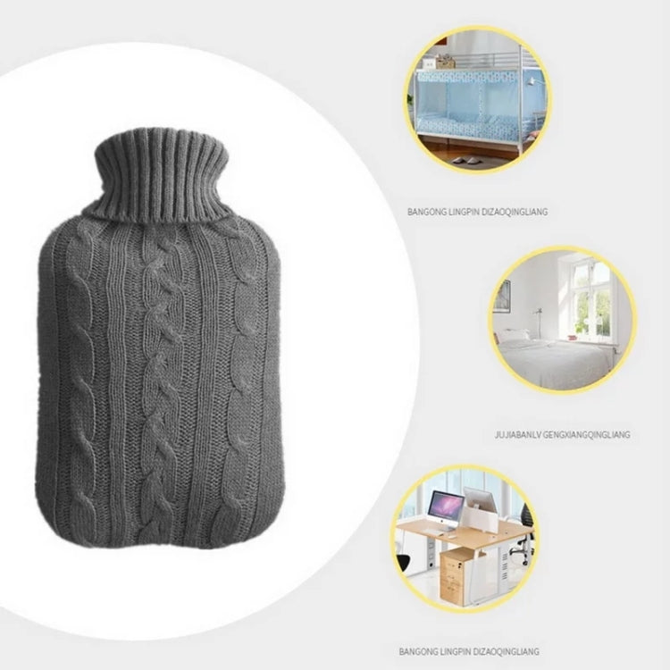 Copertura in maglia tinta unita per borsa acqua calda in velluto