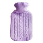 Copertura in maglia tinta unita per borsa dell'acqua calda (senza borsa dell'acqua calda) Borsa in velluto morbida per bottiglia di acqua calda riempita d'acqua