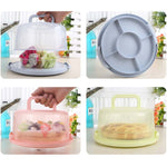 Scatola portaoggetti in plastica con manico rotondo e scatola per torte portatile