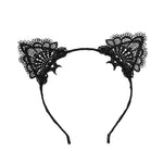 Catena per capelli con fascia per capelli con orecchio di gatto adorabile in pizzo da donna