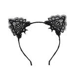 Catena per capelli con fascia per capelli con orecchio di gatto adorabile in pizzo da donna