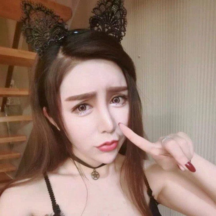 Catena per capelli con fascia per capelli con orecchio di gatto adorabile in pizzo da donna
