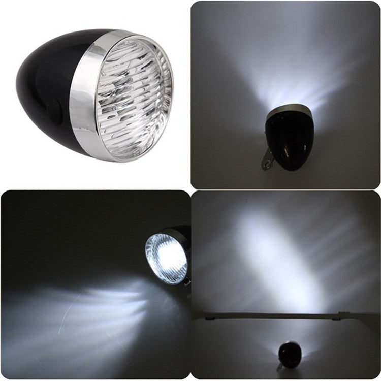 2 luci di avvertimento di sicurezza per guida notturna per fari per bicicletta retrò a 3 LED