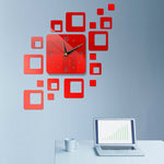 Adesivo per superficie a specchio per la casa Specchi decorativi per ufficio in casa Orologio stereo 3D Orologio a specchio acrilico Orologio combinato a blocchi