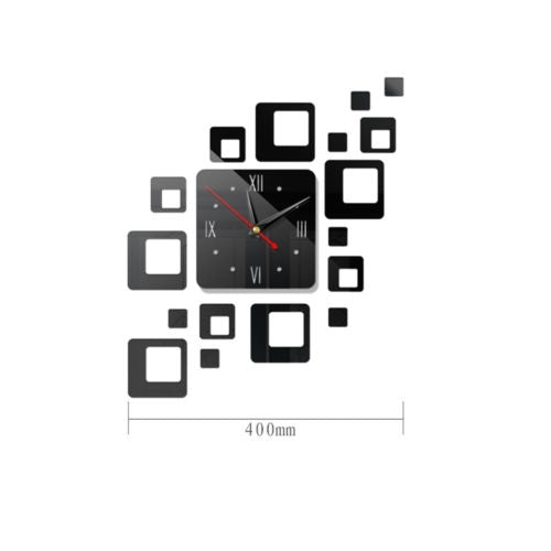 Adesivo per superficie a specchio per la casa Specchi decorativi per ufficio in casa Orologio stereo 3D Orologio a specchio acrilico Orologio combinato a blocchi