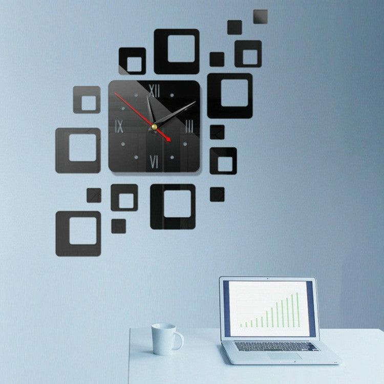 Adesivo per superficie a specchio per la casa Specchi decorativi per ufficio in casa Orologio stereo 3D Orologio a specchio acrilico Orologio combinato a blocchi