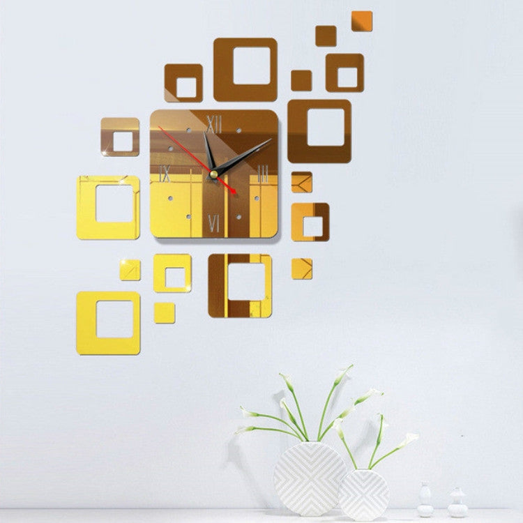 Adesivo per superficie a specchio per la casa Specchi decorativi per ufficio in casa Orologio stereo 3D Orologio a specchio acrilico Orologio combinato a blocchi
