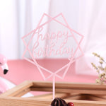 3 pezzi di carta decorativa per torta in acrilico, tavolo di compleanno, festa, dessert, decorazione plug-in poligonale