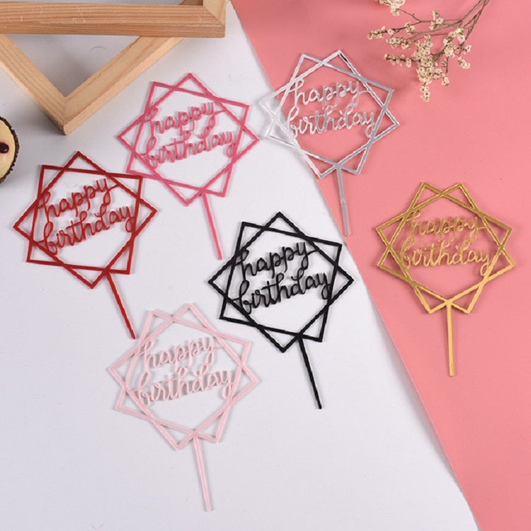 3 pezzi di carta decorativa per torta in acrilico, tavolo di compleanno, festa, dessert, decorazione plug-in poligonale