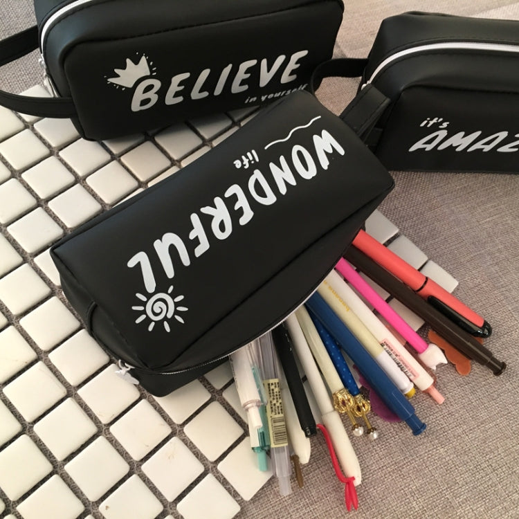 Forniture di cancelleria per la scuola con astuccio per penne in silicone creativo di grandi dimensioni con lettere nere