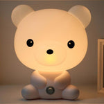 Lampade per cameretta per bambini Luce notturna per animali domestici in plastica in PVC Lampadina per bambini a LED per sonno, Panda US, Dog US, Panda EU, Dog EU, Rabbit US, Bear US, Rabbit EU, Bear EU