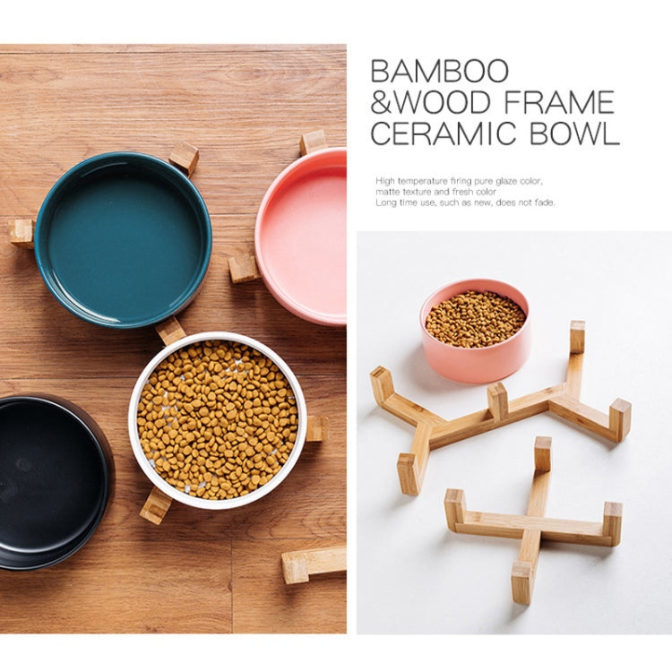 Ciotola per gatti Ciotola per cani Ciotola in ceramica per animali domestici, 13cm/400ml Single Bowl, 13cm/400ml Single Bowl With Wooden Stand, 13cm/400ml Double Bowl With Wooden Stand, 15.5cm/850ml Single Bowl, 15.5cm/850ml Single Bowl With Wooden Sta...