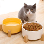 Ciotola per gatti Ciotola per cani Ciotola in ceramica per animali domestici, 13cm/400ml Single Bowl, 13cm/400ml Single Bowl With Wooden Stand, 13cm/400ml Double Bowl With Wooden Stand, 15.5cm/850ml Single Bowl, 15.5cm/850ml Single Bowl With Wooden Sta...