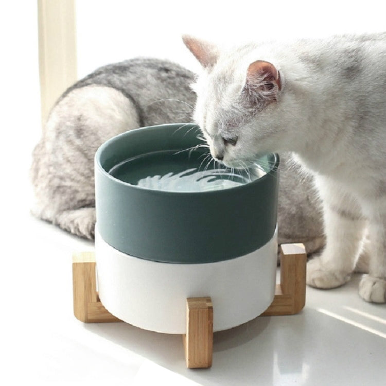 Ciotola per gatti Ciotola per cani Ciotola in ceramica per animali domestici, 13cm/400ml Single Bowl, 13cm/400ml Single Bowl With Wooden Stand, 13cm/400ml Double Bowl With Wooden Stand, 15.5cm/850ml Single Bowl, 15.5cm/850ml Single Bowl With Wooden Sta...