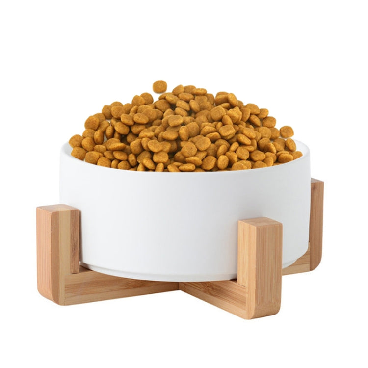 Ciotola per gatti Ciotola per cani Ciotola in ceramica per animali domestici, 13cm/400ml Single Bowl, 13cm/400ml Single Bowl With Wooden Stand, 13cm/400ml Double Bowl With Wooden Stand, 15.5cm/850ml Single Bowl, 15.5cm/850ml Single Bowl With Wooden Sta...
