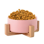 Ciotola per gatti Ciotola per cani Ciotola in ceramica per animali domestici, 13cm/400ml Single Bowl, 13cm/400ml Single Bowl With Wooden Stand, 13cm/400ml Double Bowl With Wooden Stand, 15.5cm/850ml Single Bowl, 15.5cm/850ml Single Bowl With Wooden Sta...
