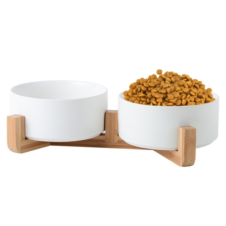 Ciotola per gatti Ciotola per cani Ciotola in ceramica per animali domestici, 13cm/400ml Single Bowl, 13cm/400ml Single Bowl With Wooden Stand, 13cm/400ml Double Bowl With Wooden Stand, 15.5cm/850ml Single Bowl, 15.5cm/850ml Single Bowl With Wooden Sta...