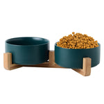 Ciotola per gatti Ciotola per cani Ciotola in ceramica per animali domestici, 13cm/400ml Single Bowl, 13cm/400ml Single Bowl With Wooden Stand, 13cm/400ml Double Bowl With Wooden Stand, 15.5cm/850ml Single Bowl, 15.5cm/850ml Single Bowl With Wooden Sta...