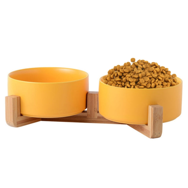 Ciotola per gatti Ciotola per cani Ciotola in ceramica per animali domestici, 13cm/400ml Single Bowl, 13cm/400ml Single Bowl With Wooden Stand, 13cm/400ml Double Bowl With Wooden Stand, 15.5cm/850ml Single Bowl, 15.5cm/850ml Single Bowl With Wooden Sta...
