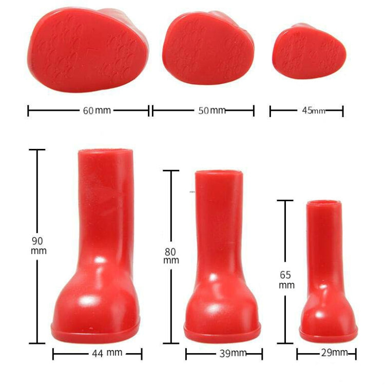 4 pezzi/set stivali da pioggia per animali domestici scarpe per cani antiscivolo impermeabili, S, M, L