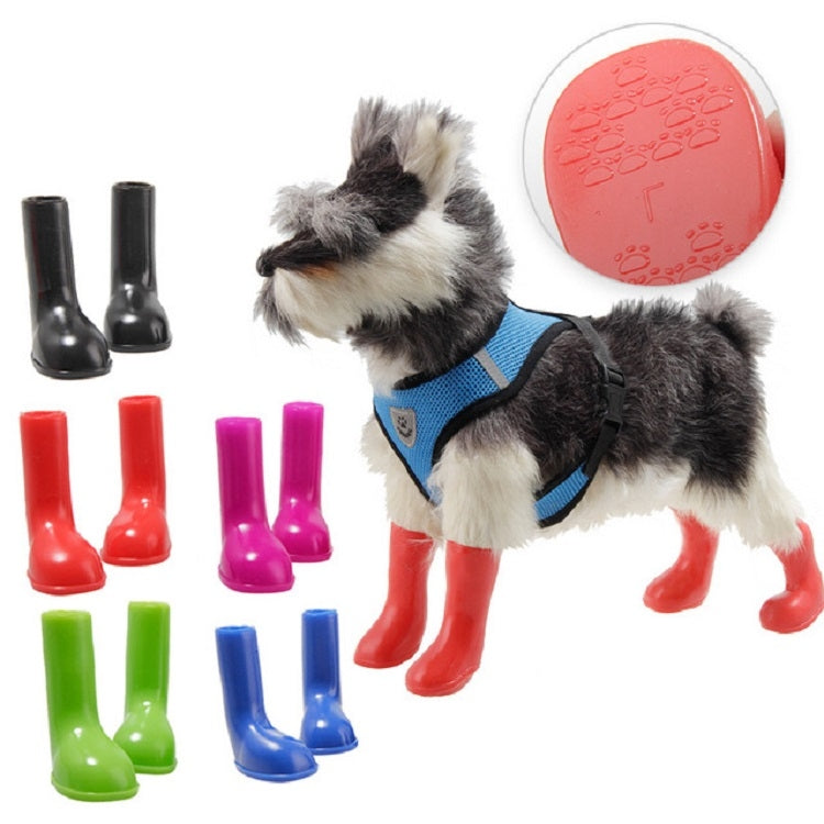 4 pezzi/set stivali da pioggia per animali domestici scarpe per cani antiscivolo impermeabili, S, M, L