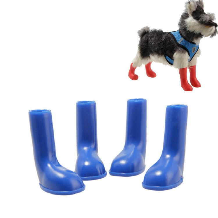 4 pezzi/set stivali da pioggia per animali domestici scarpe per cani antiscivolo impermeabili, S, M, L
