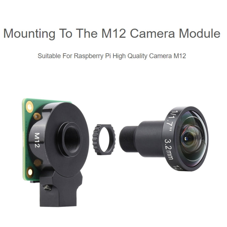 Obiettivo Raspberry Pi M12 12MP FOV 160° 3,2mm