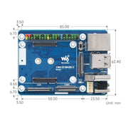 Waveshare CM4-IO-BASE-C per modulo di elaborazione Raspberry Pi 4 Mini scheda base, 23228, 23228