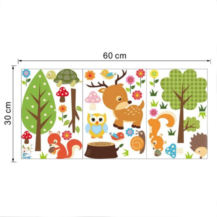 Semplici animali della foresta fai da te, gufo, camera da letto, sfondo per adesivi murali, Forest Animals
