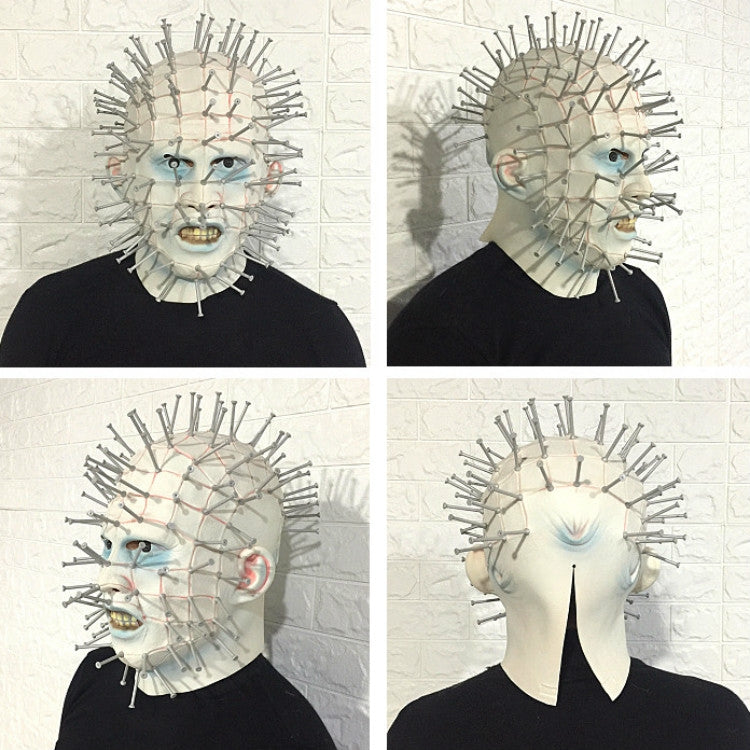 Cappello di Halloween Hellraiser Spaventoso Pinhead Maschere Smorfia Mostro Cosplay per adulti, Scary Pinhead Mask