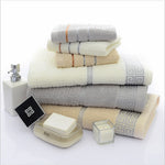 Set da bagno con asciugamani in cotone scozzese da 3 pezzi