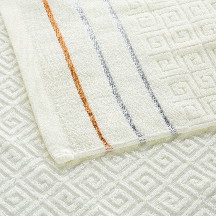 Set da bagno con asciugamani in cotone scozzese da 3 pezzi