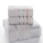 Set da bagno con asciugamani in cotone scozzese da 3 pezzi