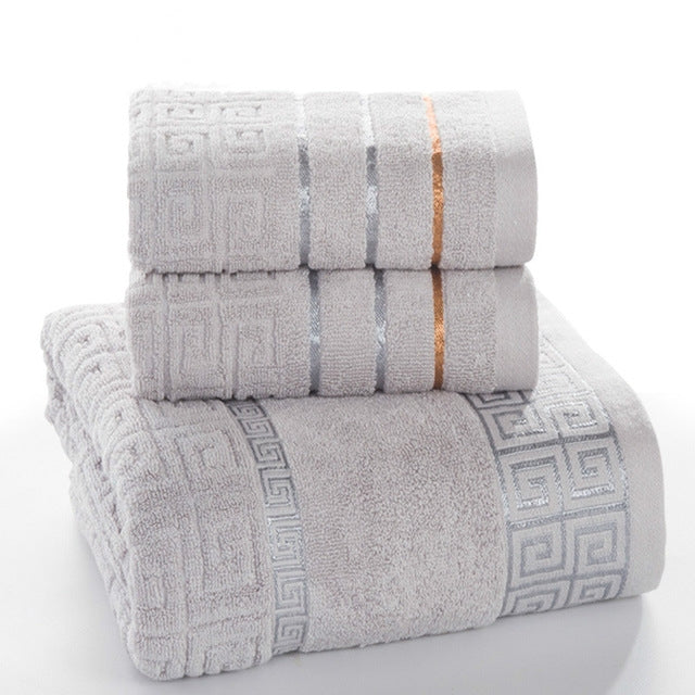 Set da bagno con asciugamani in cotone scozzese da 3 pezzi