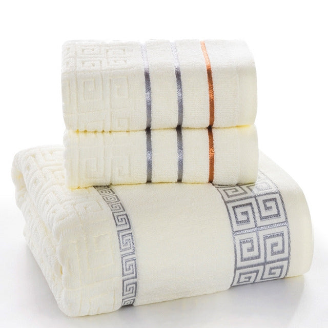 Set da bagno con asciugamani in cotone scozzese da 3 pezzi