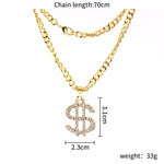 Catena per maglione con collana a forma di S hip-hop