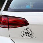 5 pezzi NSWE Fashion Mountains Compass Rose Decal Bussola nautica Navigare Adesivo per auto, Dimensioni: 13,7x9,4 cm, 5 PCS Black, 5 PCS  Silver