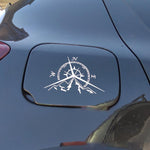 5 pezzi NSWE Fashion Mountains Compass Rose Decal Bussola nautica Navigare Adesivo per auto, Dimensioni: 13,7x9,4 cm, 5 PCS Black, 5 PCS  Silver