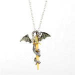Collana con ciondolo spada drago gioielli luminosi Collana anime scura