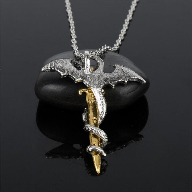 Collana con ciondolo spada drago gioielli luminosi Collana anime scura