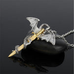 Collana con ciondolo spada drago gioielli luminosi Collana anime scura