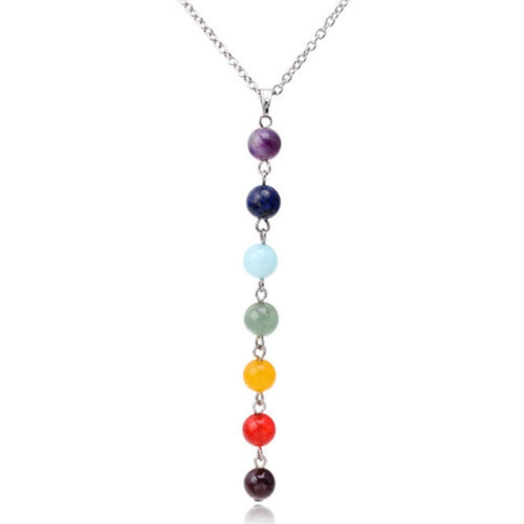 Collana donna con ciondolo perline in pietra naturale 7 colori