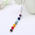 Collana con ciondolo perline in pietra naturale a 7 colori Collana da donna Yoga Reiki Guarigione Bilanciamento collane Gioielli con ciondoli