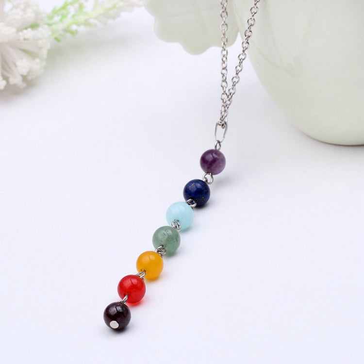 Collana con ciondolo perline in pietra naturale a 7 colori Collana da donna Yoga Reiki Guarigione Bilanciamento collane Gioielli con ciondoli