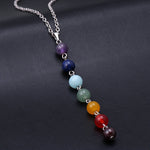 Collana con ciondolo perline in pietra naturale a 7 colori Collana da donna Yoga Reiki Guarigione Bilanciamento collane Gioielli con ciondoli