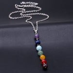 Collana con ciondolo perline in pietra naturale a 7 colori Collana da donna Yoga Reiki Guarigione Bilanciamento collane Gioielli con ciondoli