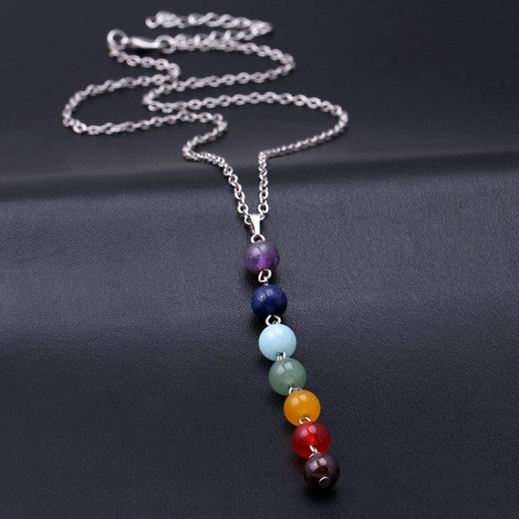 Collana con ciondolo perline in pietra naturale a 7 colori Collana da donna Yoga Reiki Guarigione Bilanciamento collane Gioielli con ciondoli