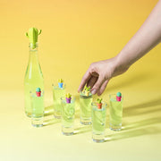Tappo per bottiglia di vino in silicone Creative Cactus da 7 pezzi + set di pennarelli per bicchiere di vino, 7 in 1 Wine Bottle Stopper